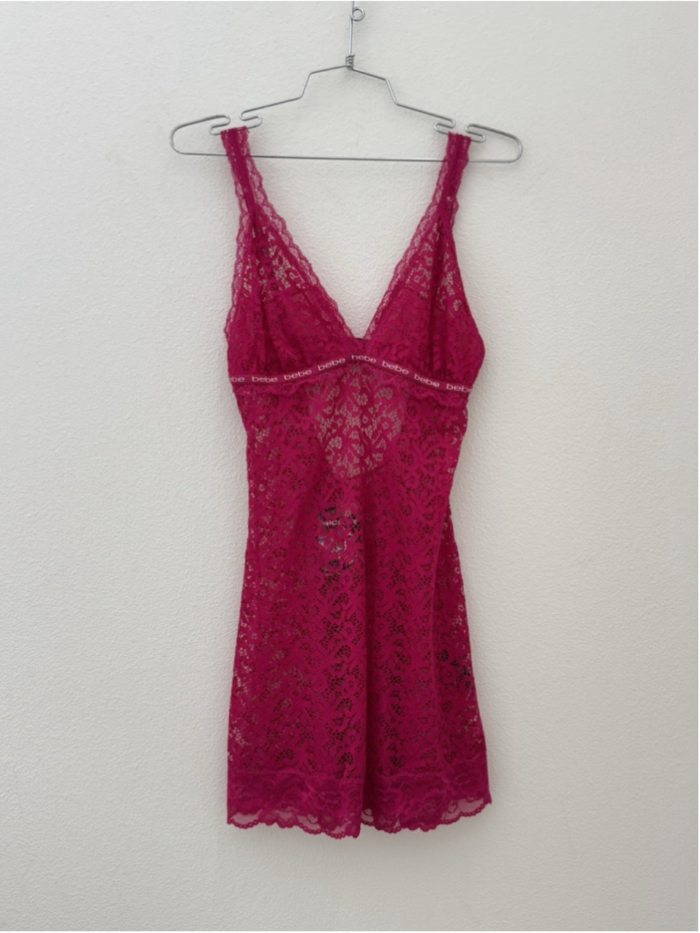 Vintage Y2K Bebe Lace Slip Dress Size M